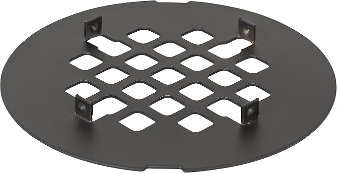 4 ¼” Oil Rubbed Bronze Snap-in Shower Drain Cover - Solid Brass Construction - 4.25" OD Shower Drain Strainer - Easy Install - Premium Round Shower Drain Cover - Bronze Replacement Grate