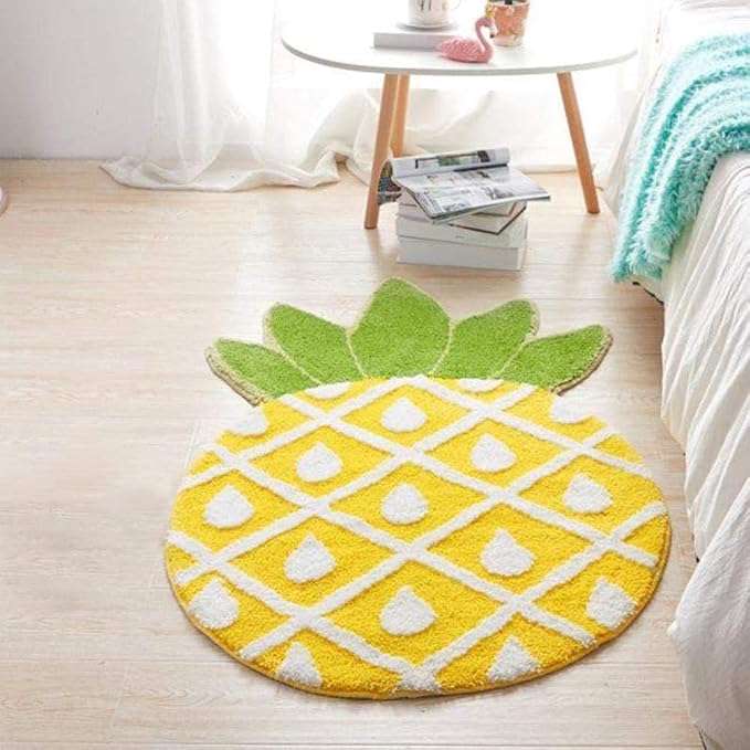 Pineapple Door Mat, 40 x 23 inch | Non-Slip Area Rug, Cartoon Pineapple Welcome Design, Machine Washable, For Home Decor Living Room Bedroom Bathroom