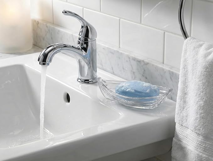 Boat Clear Glass Soap Dish with Drainage,Bar Soap Holder | Self Draining Soap Dish for Shower,Soap Tray,Soap Holder for Bathroom Sink,Vanity&Kitchen,Beach Theme Bathroom Accessory.