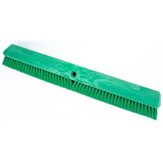 SPARTA Omni Sweep – 24" Heavy Duty Broom Head for Outdoor and Indoor Use, Nonabsorbent Block, Multi-Surface Deck Brush for Garage, Patio, Kitchen, and Concrete, Green, Pack of 12