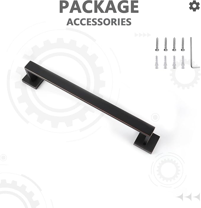 LANC ORB 16-Inch Towel Bar for Bathroom Wall Mounted Total-18 Heavy Duty Square Towel Rack, Single Oil Rubbed Bronze Bath Towel Holder Towel Hanger Towel Rail Towel Rod, A8804ORB-4P1