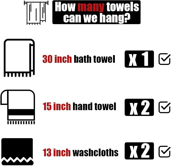 JQK Bath Towel Bar, 33 Inch 304 Stainless Steel Thicken 0.8mm Single Towel Rack for Bathroom, Towel Holder Brushed Finished Wall Mount, Useable Length 30 Inch, TB110L30-BN