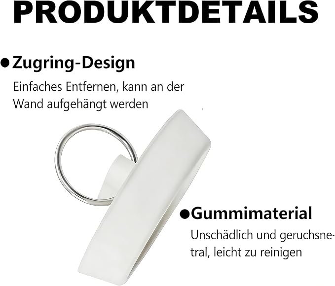 Pack of 6 Rubber Sink Stoppers, White Plugs for Sink with Hanging Ring, 6 Sizes Bath Plug, Sink Plug, Bathtub Rubber Stopper