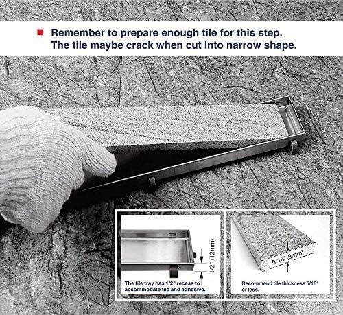 Neodrain 72-Inch Linear Shower Drain with 2-in-1 Flat & Tile Insert Cover,Brushed 304 Stainless Steel Rectangle Shower Floor Drain,Floor Shower Drain with Hair Strainer