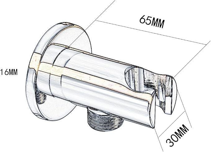 Hand Held Shower Head Holder with Hose Connector Shower Wand Holder Wall Mount,Handheld Shower Handle Sprayer Holder Shower Hose Adapter Shower Elbow with Spray Head Bracket Replacement Chrome