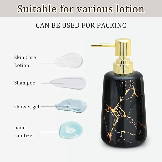 CERBIOR Bathroom Accessories Set,4 Pcs Ceramic Bathroom Accessory,Black | Includes Toothbrush Holder, Toothbrush Cup, Soap Dish for Decorative Countertop and Housewarming Gift