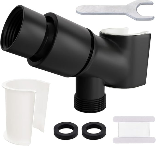 All Metal Handheld Shower Head Holder, Adjustable Wand Holder with Universal Arm Mount and Brass Pivot Ball