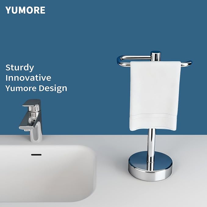 YUMORE Hand Towel Holder Stand Countertop Towel Rack Free Standing Towel Bar Hanger for Bathroom Kitchen