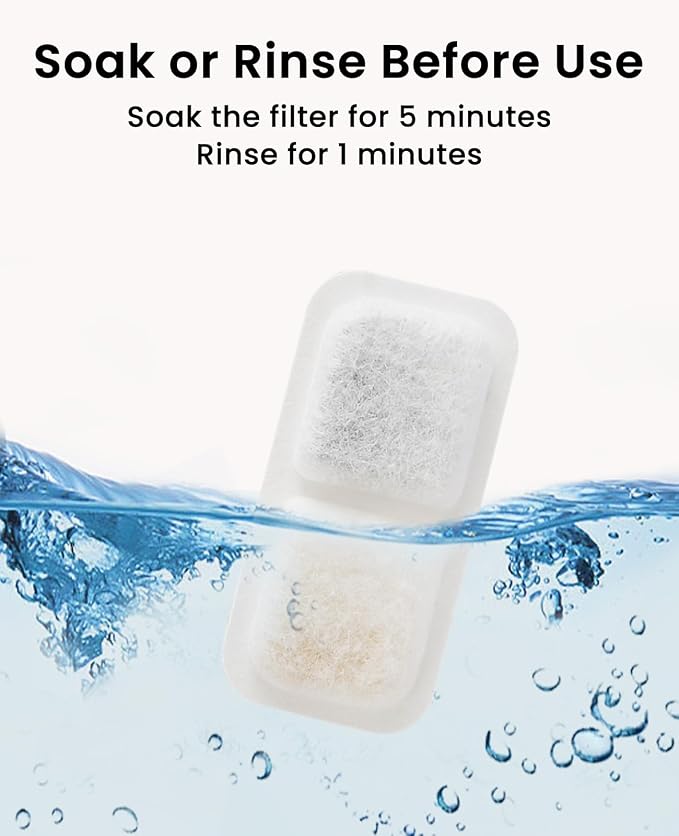 oneisall 4 Replacement Filters & Sponges for Cat Water Fountain PW13 PW14 | 2 Months Set of Replacement Filters,5-Layer Filtration,White 4 Count (Pack of 1)
