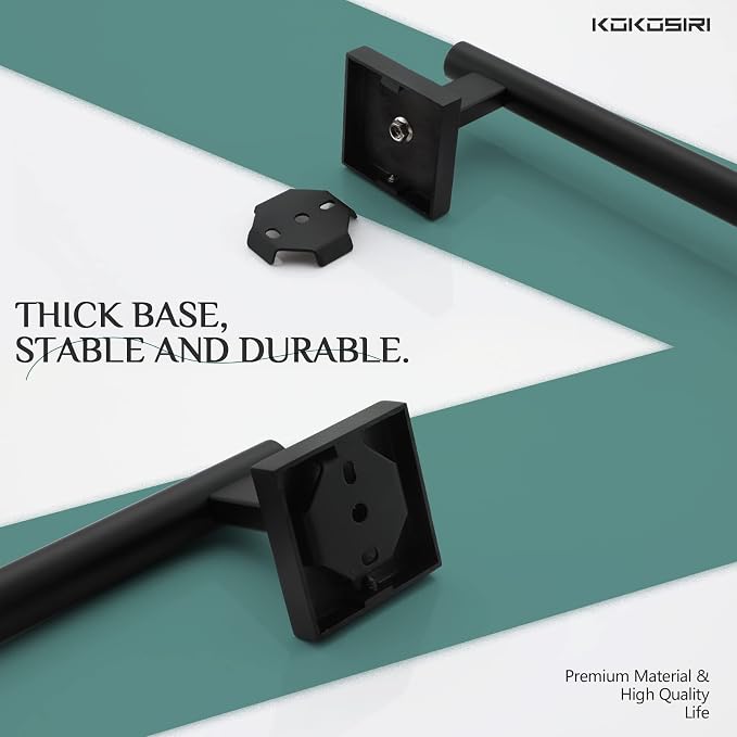 KOKOSIRI 36'' Towel Rails Bathroom Towel Bars Matte Black 36 Inch Bath Towel Holder for Washroom Kitchen Wall Stainless Steel B4005BK-L36