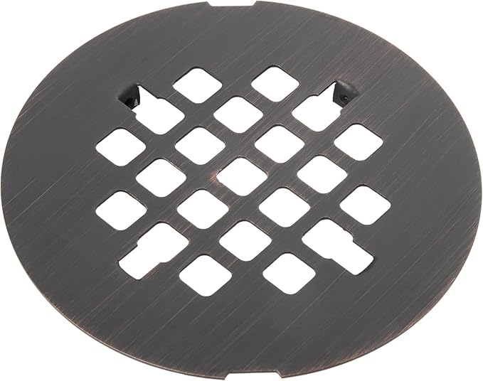 Shower Drain Cover Replacement, Welsan Stainless Steel 4-1/4" OD Round Snap-in Shower Strainer Grid - Oil Rubbed Bronze - Easy No-Tool Install