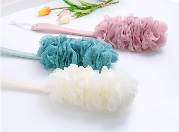 Back Scrubber for Shower, Loofah Long Handle Bath Body Brush, Soft Nylon Mesh Sponge On a Stick for Shower Men Women Kids Elderly, Exfoliating Scrub Cleaning Luffa for All Kinds of Skin