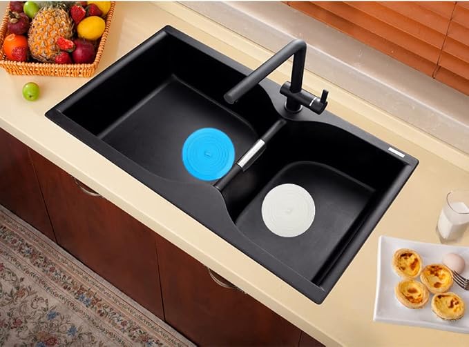 V-TOP Bath Tub Drain Stopper 2 Pack, 6 inch Silicone Drain Cover Tub Plug | Universal Flat BathTub Drain Cover Sink Stopper, Shower Drain Plug for Kitchen, Bathroom Tub Accessories and Laundry