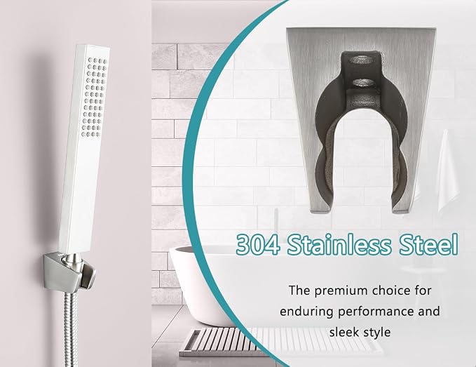 Dual Slot Handheld Shower Head Holder, Secure Screw-in Wall Mount Bracket, 304 Stainless Steel Shower Wand Holder(2 Pcs)