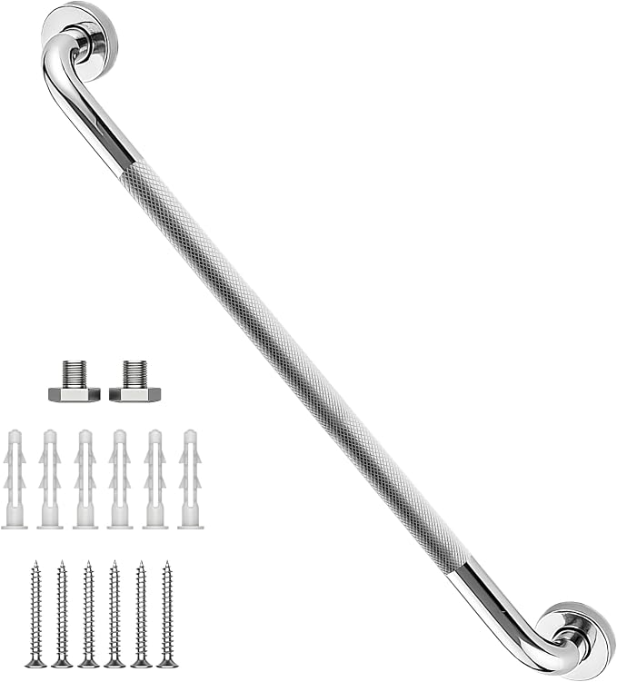 32 Inch Shower Grab Bar,XIANTHUS Chrome Anti Slip Safety Bars, 304 Stainless Steel Bathroom Handrail, Handicap Grab Bars for Wall, Shower Grip Handle for Seniors Elderly Injury Assist Bath (1.25" Dia)