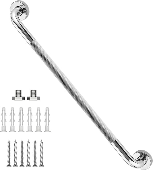 32 Inch Shower Grab Bar,XIANTHUS Chrome Anti Slip Safety Bars, 304 Stainless Steel Bathroom Handrail, Handicap Grab Bars for Wall, Shower Grip Handle for Seniors Elderly Injury Assist Bath (1.25" Dia)