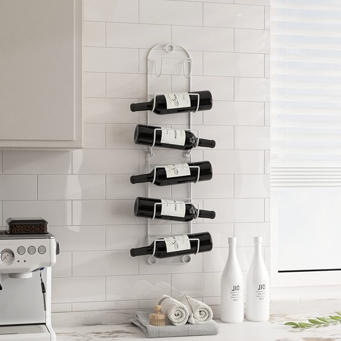 Towel Racks for Bathroom Wall Mounted Metal Wine Rack Towel Shelf Towel Holder for Bath White