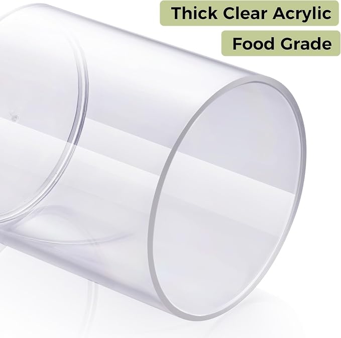 4 Pack Acrylic Qtip Holder Dispenser for Cotton Swabs, Balls, Floss Picks | Thick, Highly Clear, w/ Labels - Small Canister Apothecary Jar Set, Bathroom Decor Essentials, Shelf Vanity Storage Organizer