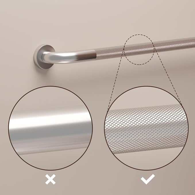 20 Inch Anti Slip Shower Grab Bar, Munzong Stainless Steel Bathroom Grab Bar, Brushed Nickel Knurled Bathroom Balance Bar,Safety Hand Rail Support Handicap Elderly Senior Assist Bath Handle