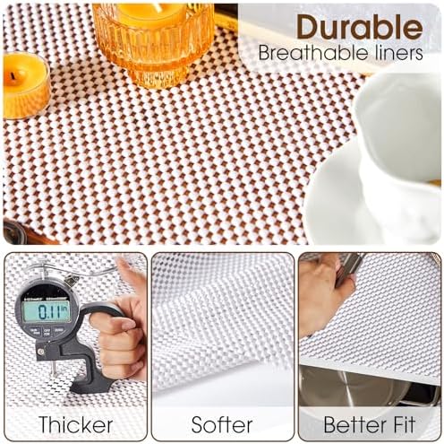 Shelf Liner for Kitchen Cabinets and Drawers, White, 18" x 240"