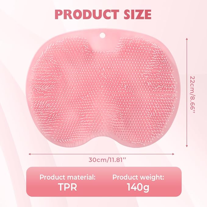 Shower Foot Scrubber Mat with Non-Slip Suction Cups, 2026 New Shower Foot & Back Scrubber Massage Pad, Durable Back Washer Cleaning Pad for Bathroom (Yellow)