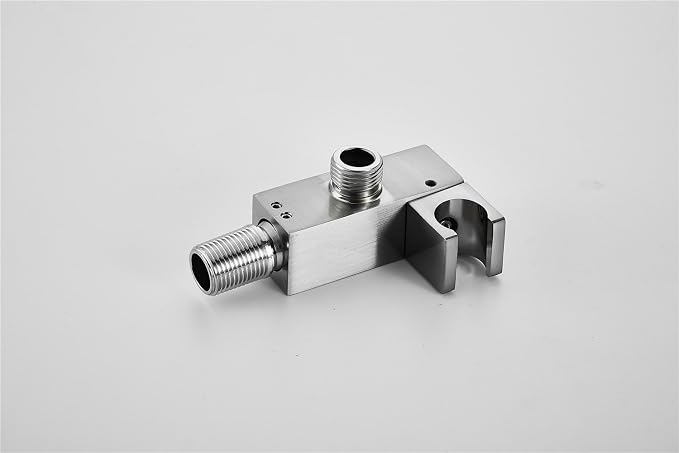 Hand Held Shower Head Holder with Hose Connector 1/2 NPT Adjustable Shower Wand Holder Wall Mount Handheld Shower Handle Sprayer Holder Shower Hose Adapter Shower Elbow with Spray Head Bracket Brushed