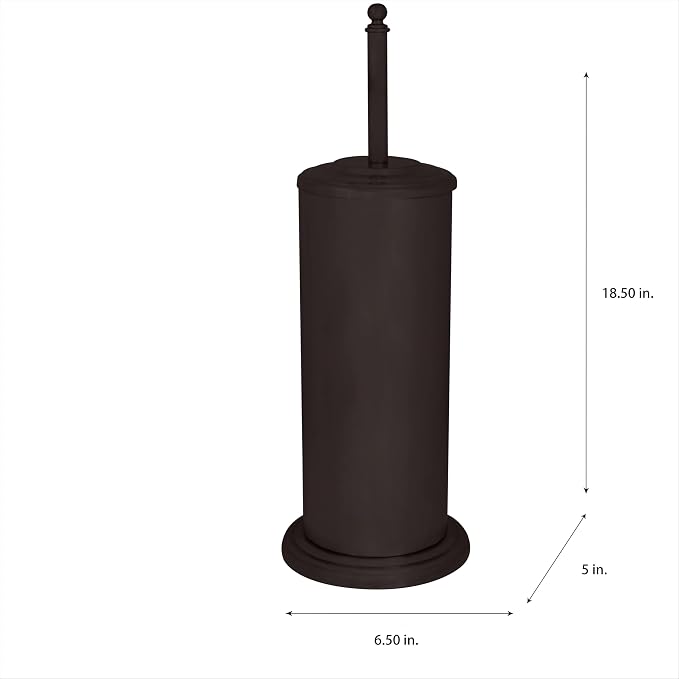 Toilet Plunger with Covered Canister, Oil-Stained Bronze Finish | Keeps a toilet plunger contained and accessible in home or business bathrooms with a covered decorative canister.
