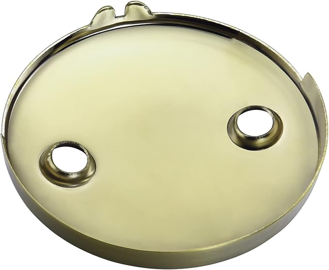 DTT108 Repalcement 3-3/16 Inch Diameter 2 Hole Bathtub Overflow Plate, Brushed Nickel