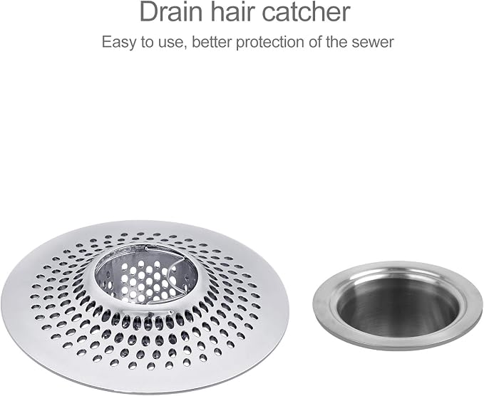 LEKEYE Drain Hair Catcher/Bathtub Shower Drain Hair Trap/Strainer Stainless Steel Drain Protector(Patented Product) | Stainless Steel