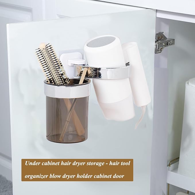 Hair Dryer Holder Wall Mount | Storage Tray, Blow Dryer Organizer