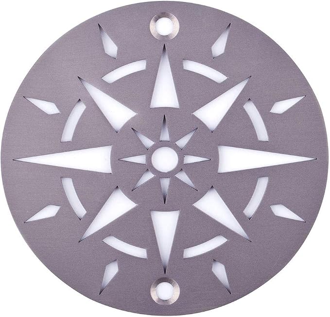 Uni-Green Round Shower Drain Cover (4 in Screw in, Star Brushed)
