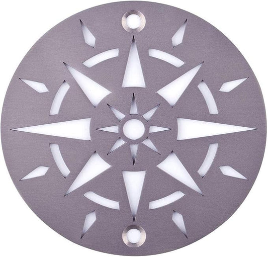 Uni-Green Round Shower Drain Cover (4 in Screw in, Star Brushed)