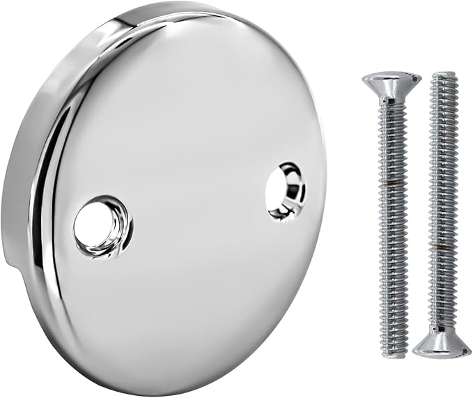 U2693-PK Replacement Overflow Plate 2 Hole Tub Drain, Chrome