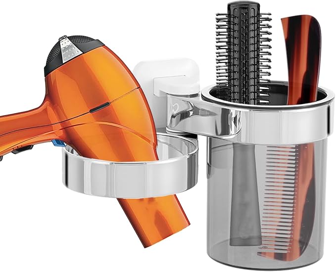 Hair Dryer Holder Wall Mount | Storage Tray, Blow Dryer Organizer
