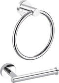 MARMOLUX ACC 2PCS Chrome Bathroom Hardware Set - Hand Towel Holder for Bathroom Wall & Toilet Paper Holder Wall Mount - Towel Holder Hanger Rack Stainless Steel Bathroom Set - Bathroom Towel Ring