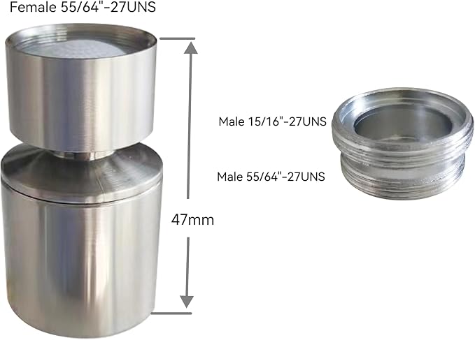 Brushed Nickel Rotate Sink Faucet Aerator.kitchen,bathroom faucet nozzle aerator,faucet extender, 360 degree swivel dual flow sprayer for sink tap head.