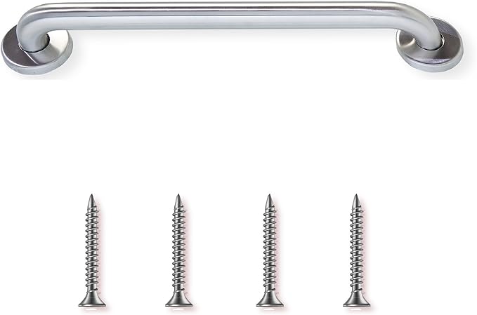 Shur Grip 24' Stainless Steel Bathroom Safety Bars - ADA Compliant for Seniors, Handles Up to 400lbs
