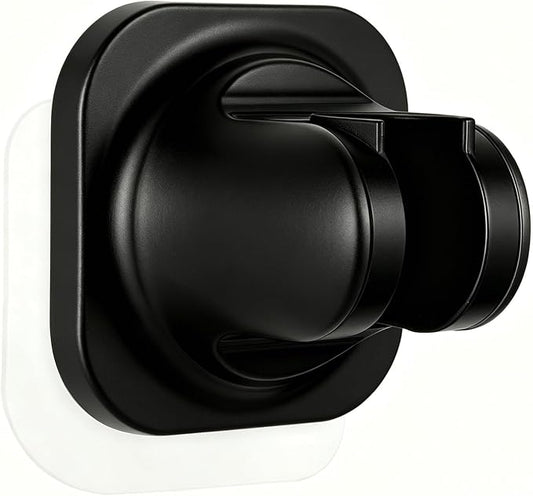 Handheld Shower Head Holder - 5 Positions Adjustable - Concealed Adhesive Mount with Screw Option- Bathroom Wall Mount Shower Hose Holder (Matte Black)