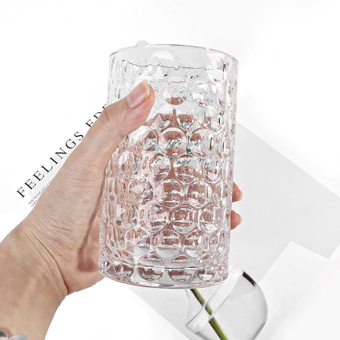 Bathroom Toothbrush Holder Set, 11oz Clear Glass Toothbrush Holder and Bathroom Tumbler Cup Set, Decorative Countertop Storage Cups Organizer for Toothpaste, Brushes