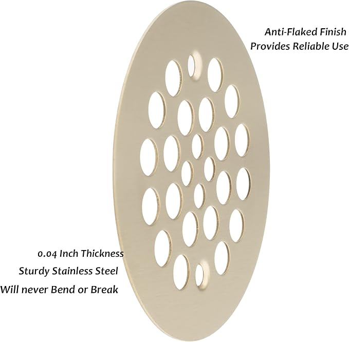 Artiwell 4-1/4“ Shower Strainer Drain Trim Set, Screw-in Shower Strainer Drain Cover, Plastic-Oddities Style Replacement Strainer Grid, Machine & Self-Tapping Screws Included (Champagne Bronze)