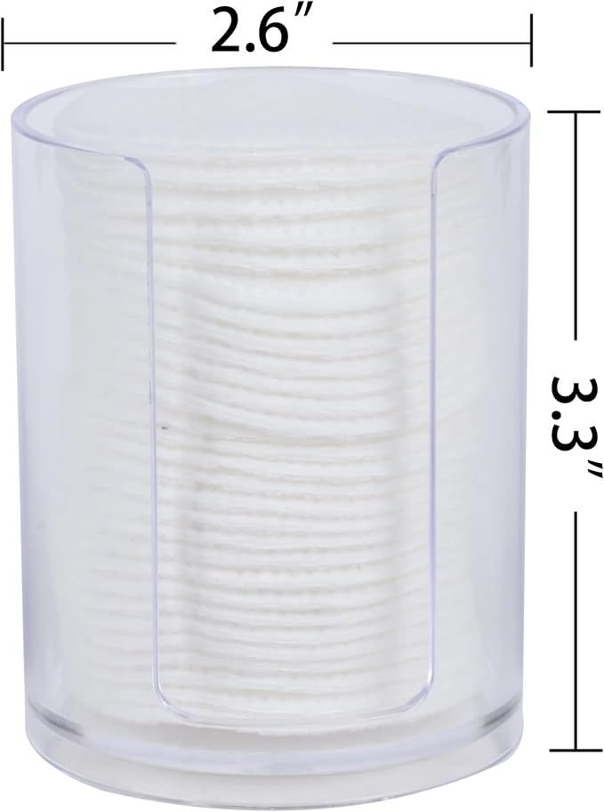 1 Pack Acrylic Qtip Holder Dispenser,Canisters Apothecary Jar, 10oz,Round