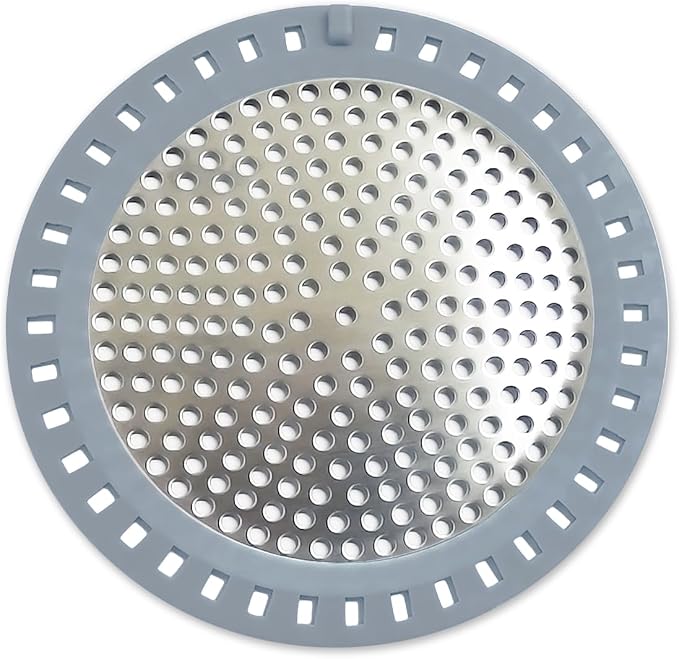 Huntonry Drain Hair Catcher, Shower Hair Drain Catcher, Shower Drain Cover, Bathtub Drain Strainer, Tub Hair Catcher, Bathroom Sink Strainer Hair Trap Filter, Bathroom Drain Defender, Flat, Round