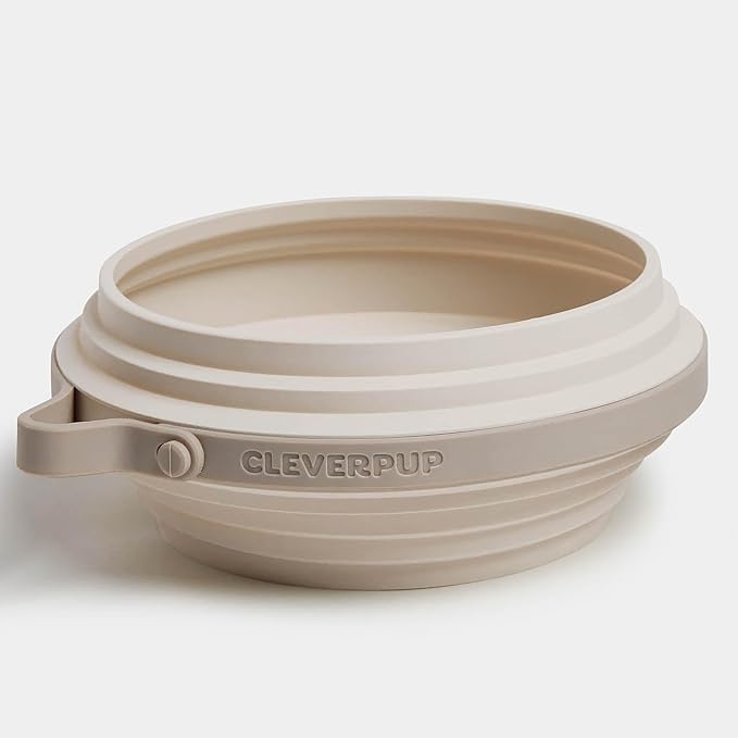 Nomad Large Collapsible Travel Dog Bowl - 4 Cup BPA-Free Silicone for Medium & Large Dogs, Portable, Food & Water, Dishwasher Safe - Sand