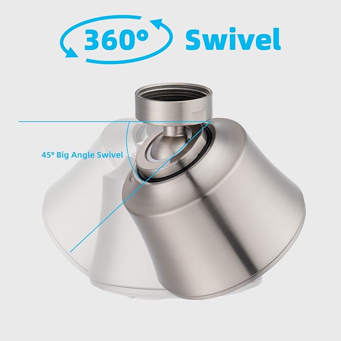 iFealClear Kitchen Sink Faucet Head, Swivel 360 Degree Faucet Sprayer Head with 4 Spray Modes, Big Angle Faucet Aerator Adapter Fits Female 55/64“ Male 15/16" for Bathroom/Kitchen/Rvs, Brushed Nickel