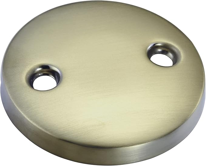 DTT108 Repalcement 3-3/16 Inch Diameter 2 Hole Bathtub Overflow Plate, Brushed Nickel