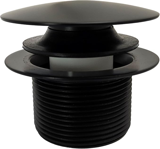 Westbrass D398R-62 1-1/2" NPSM Coarse Thread Mushroom Tip-Toe Bathtub Drain Stopper, Matte Black