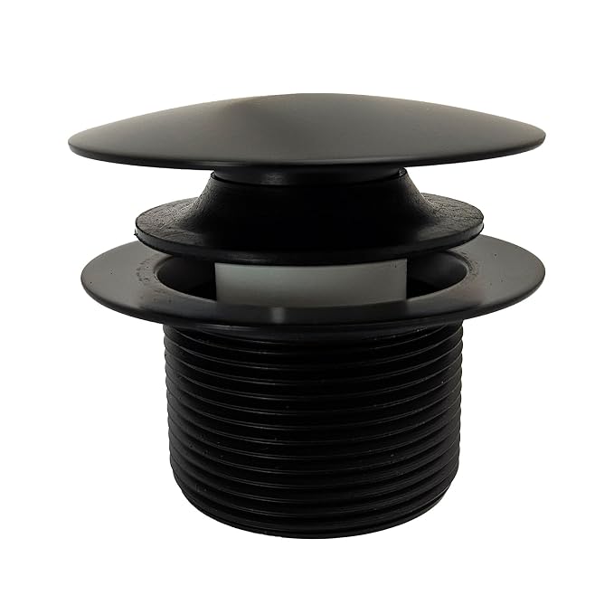 Westbrass A398R-62 1-1/2" NPSM Coarse Thread Mushroom Tip-Toe Bathtub Drain Stopper, Matte Black