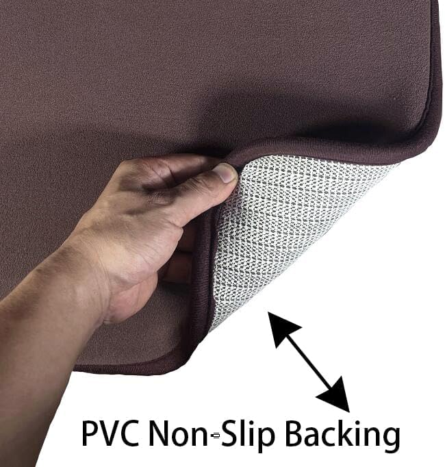 Madeals Toilet Mat and lid Cover Set with Toilet Tank Cover 3 Piece Toilet Set Brown