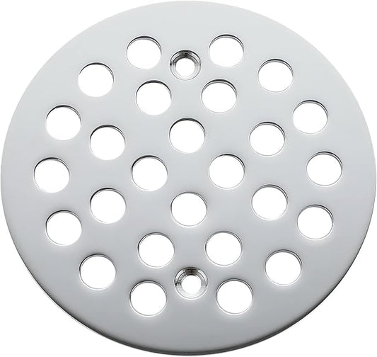 4-1/4 Inch Screw-in Round Shower Drain Cover Replacement Floor Drainer Grate with Screws (Chrome)
