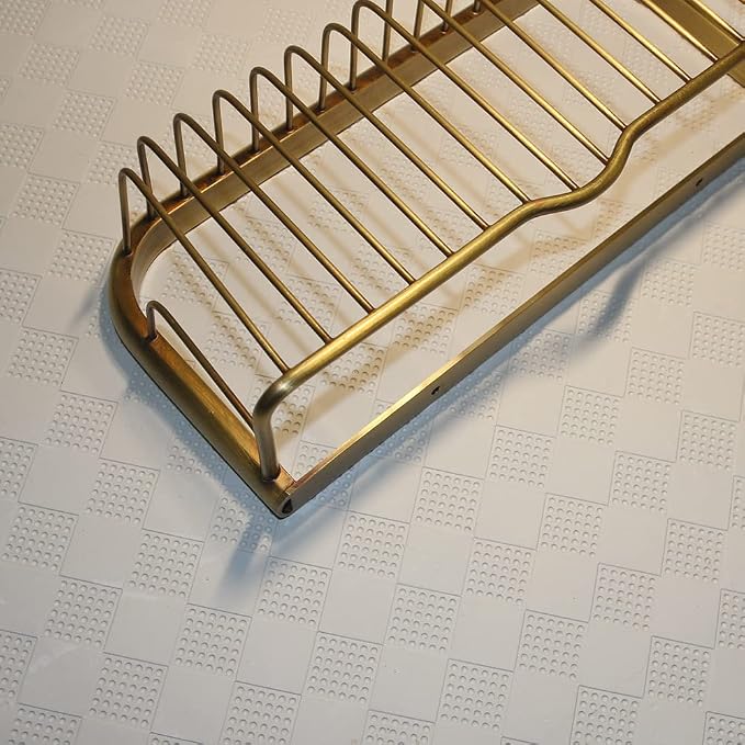 Brass Bathroom Square Shower Caddy Bathroom Shower Storage Rack Shelf Organiser Basket Wall Mount, Bronze